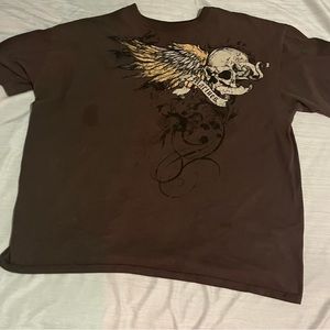 Y2k emo skull Marines shirt